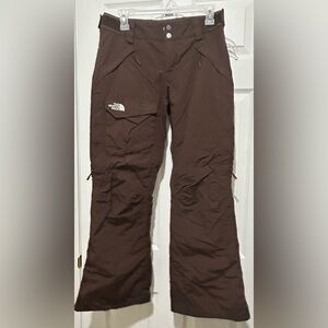 The North Face Dark Brown Snow Pants with multiple pockets